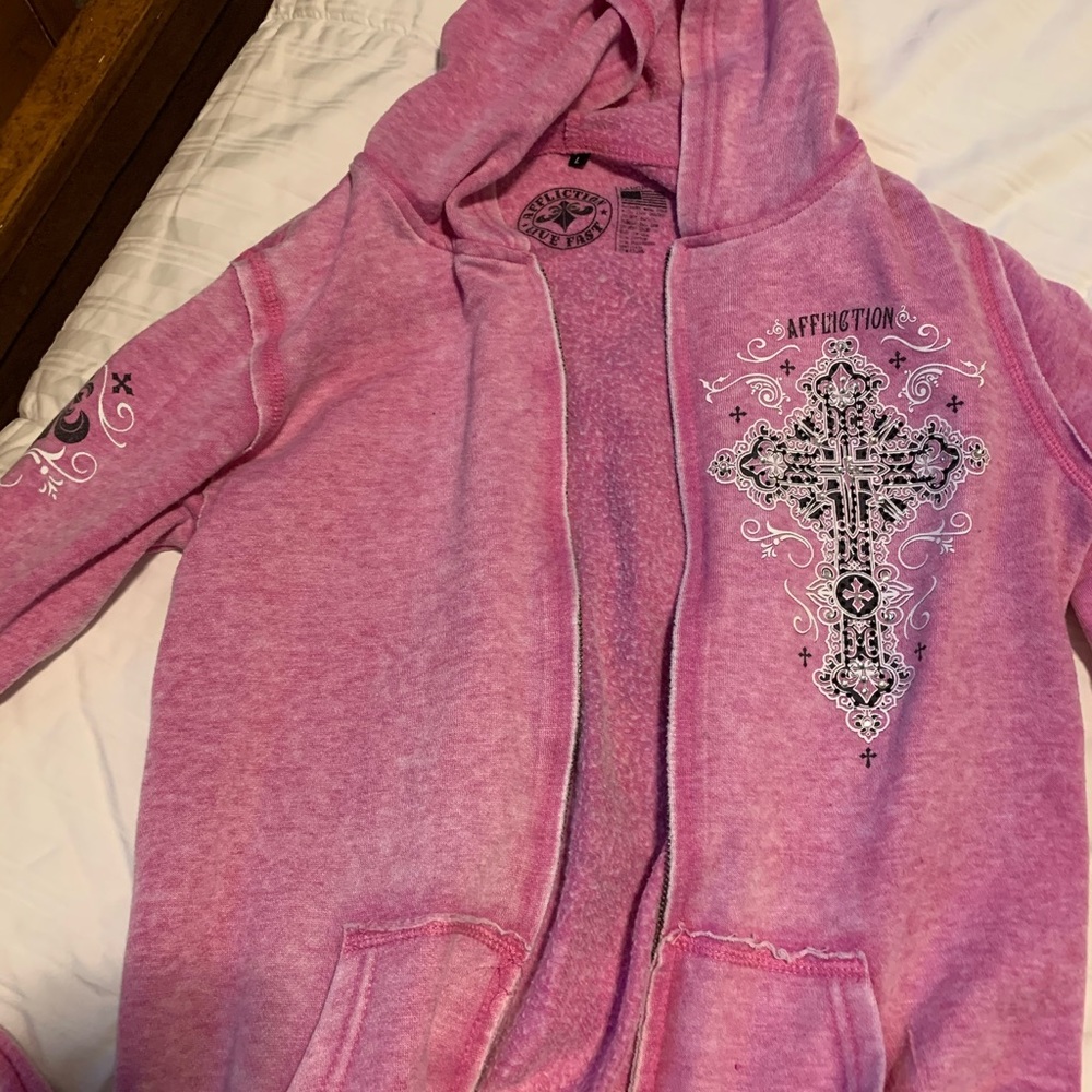 Hooded zip sweater